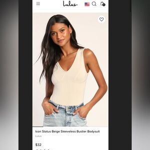 Icon Status Beige Sleeveless Bustier Bodysuit Size M